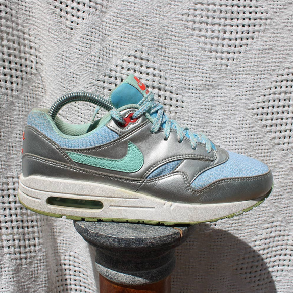 Nike Other - Nike Air Max 1 Lakeside Silver Blue Mint 7y 8.5W